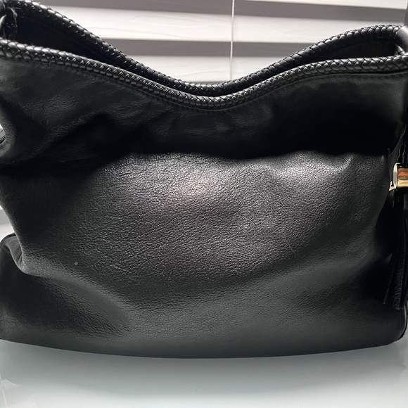 Gucci Black Leather Hobo Bag w/ Braided Strap & Tassels | Authentic - Picture 4 of 11